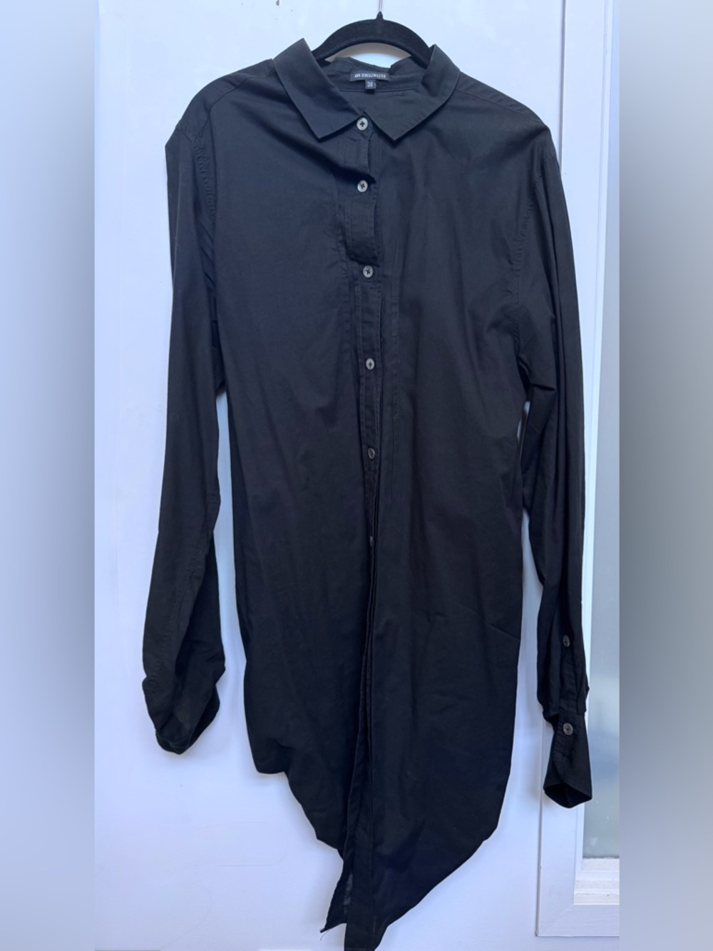 SOLD Ann Demeulemeester Women’s Black  Button-Up Shirt With Straps IT 38/S